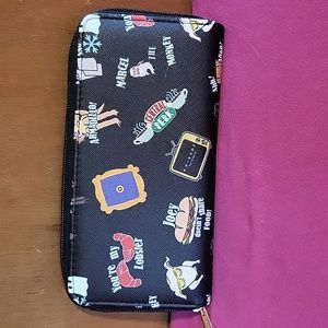 Black Printed Friends Wallet